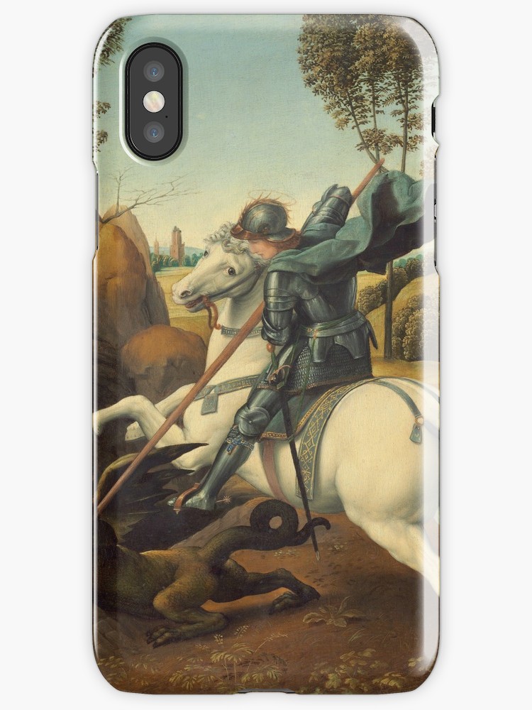 750x1000 Saint George And The Dragon Oil Painting By Raphael Iphone Cases - St George And The Dragon Painting Raphael