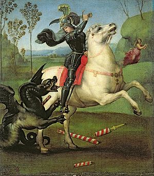 300x344 St. George (Raphael, Louvre) - St George And The Dragon Painting Raphael
