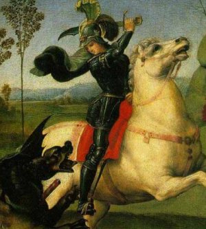 300x333 Garden Of Praise Raphael Artist - St George And The Dragon Painting Raphael