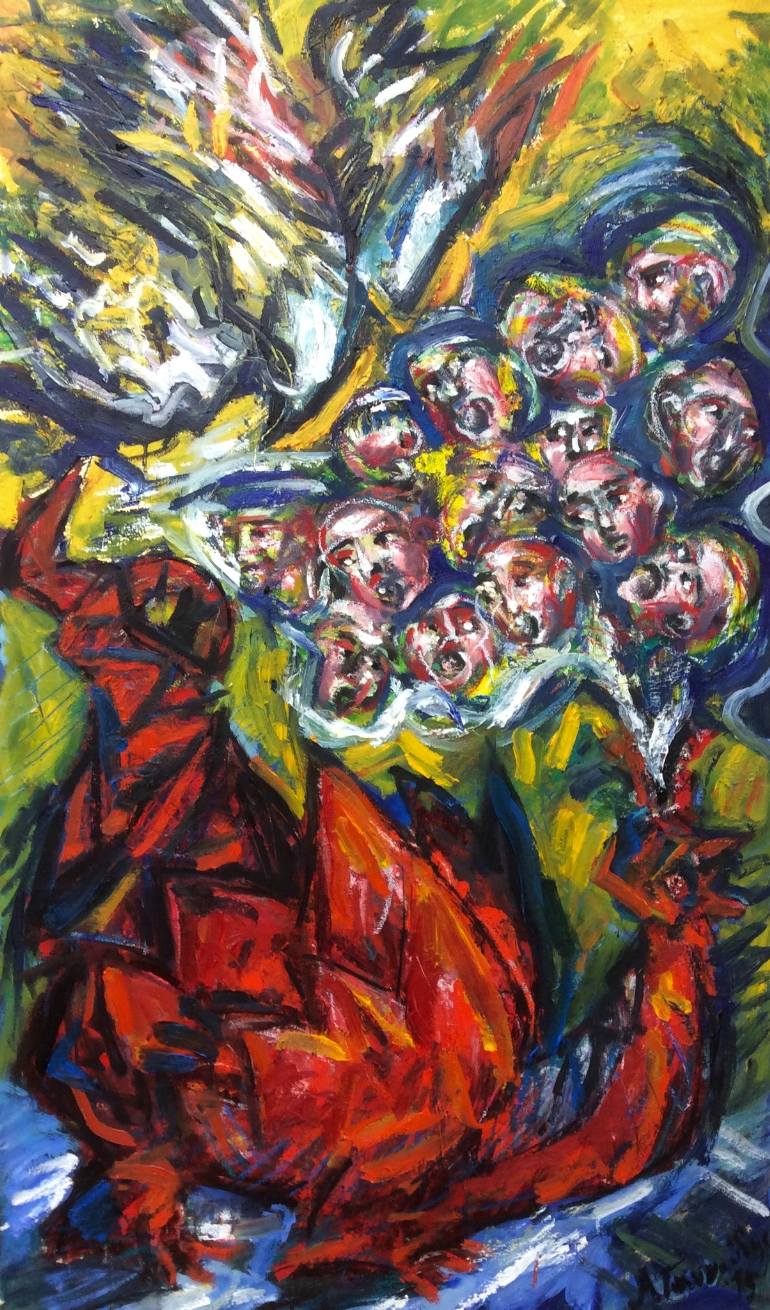 770x1310 Saatchi Art St George's Dragon Shouting Painting By - St George Dragon Painting