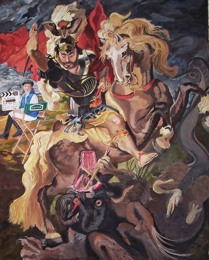 725x900 St George And The Dragon Painting By Stella Sherman - St George Dragon Painting