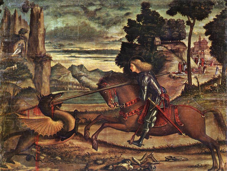 929x702 Carpaccio St George And The Dragon 1516 Painting Vittore - St George Dragon Painting