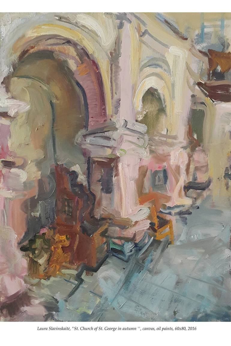 770x1154 Saatchi Art Church Of St. George In Autumn Painting By Laura - St George Painting