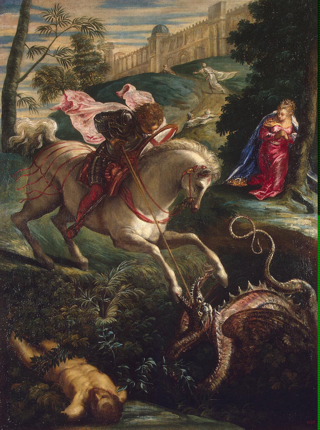 1100x1478 St George Painting Tintoretto Jacopo Oil Paintings - St George Painting