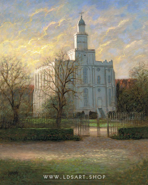 480x600 St. George Temple Painting By Jon Mcnaughton Lds Art Shop - St George Painting