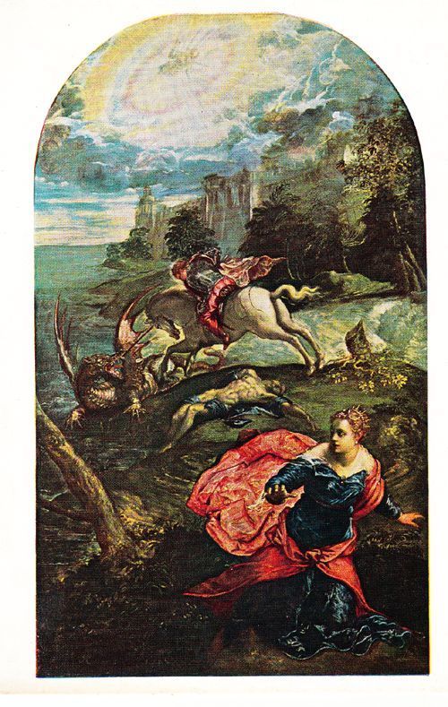 500x789 Tintoretto Saint St George Amp The Dragon National Gallery Art - St George Painting
