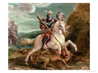 400x300 St. George Slaying The Dragon Giclee Print By Hans Von Aachen - St George Slaying The Dragon Painting