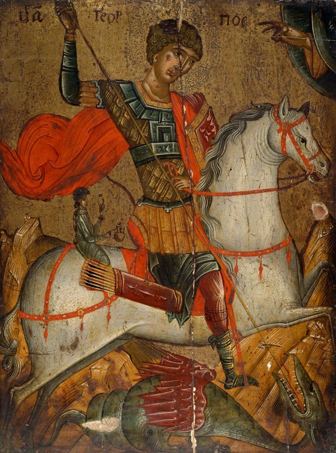 667x900 This Oil On Panel Painting Of St. George Slaying The Dragon Was - St George Slaying The Dragon Painting