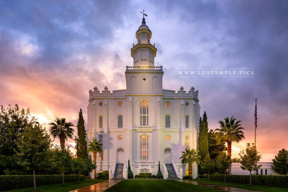 1000x667 St. George Temple Afterglow - St George Temple Painting