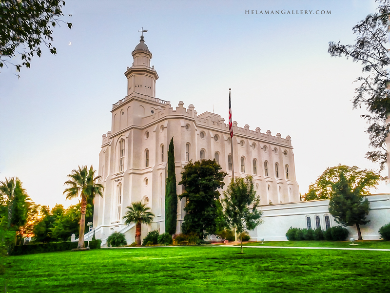 800x600 St. George Temple Oil Paint Helaman Gallery - St George Temple Painting