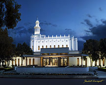 216x173 St. George Temple Pictures Lds Painting Evening - St George Temple Painting