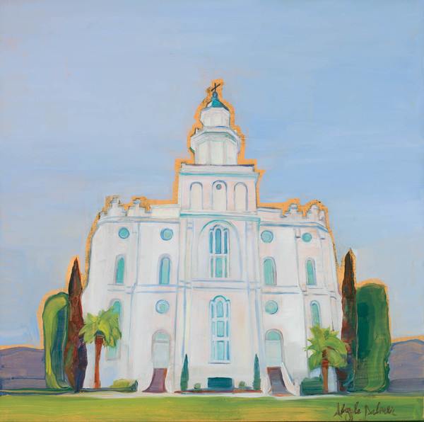 600x596 St. George Utah Temple - St George Temple Painting