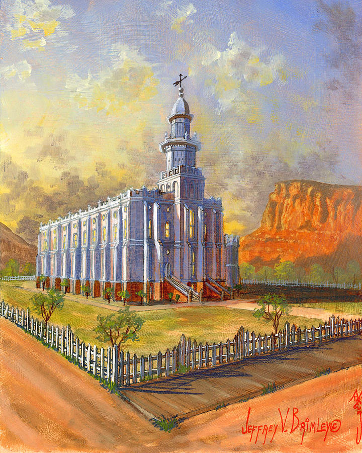 720x900 Historic St. George Temple Painting By Jeff Brimley - St George Temple Painting