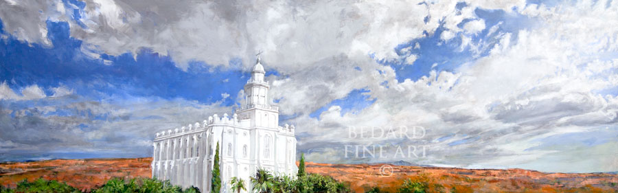 900x281 The White Edifice Of The Desert - St George Temple Painting
