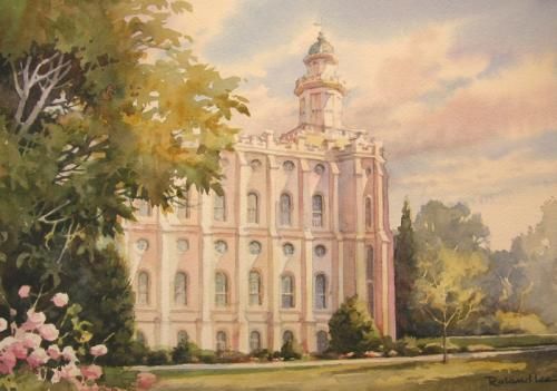 500x351 Utah Landscapes - St George Temple Painting