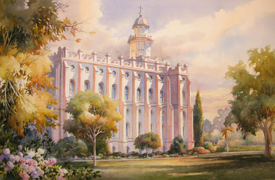 400x262 Roland Lee Travel Sketchbook Painting - St George Temple Painting