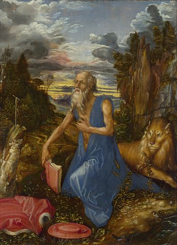 350x483 St. Jerome In The Wilderness - St Jerome In The Wilderness Painting