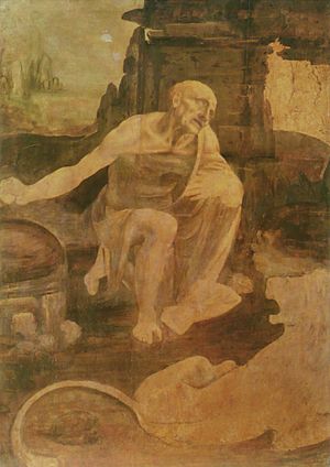 300x424 St. Jerome In The Wilderness (Leonardo) - St Jerome In The Wilderness Painting
