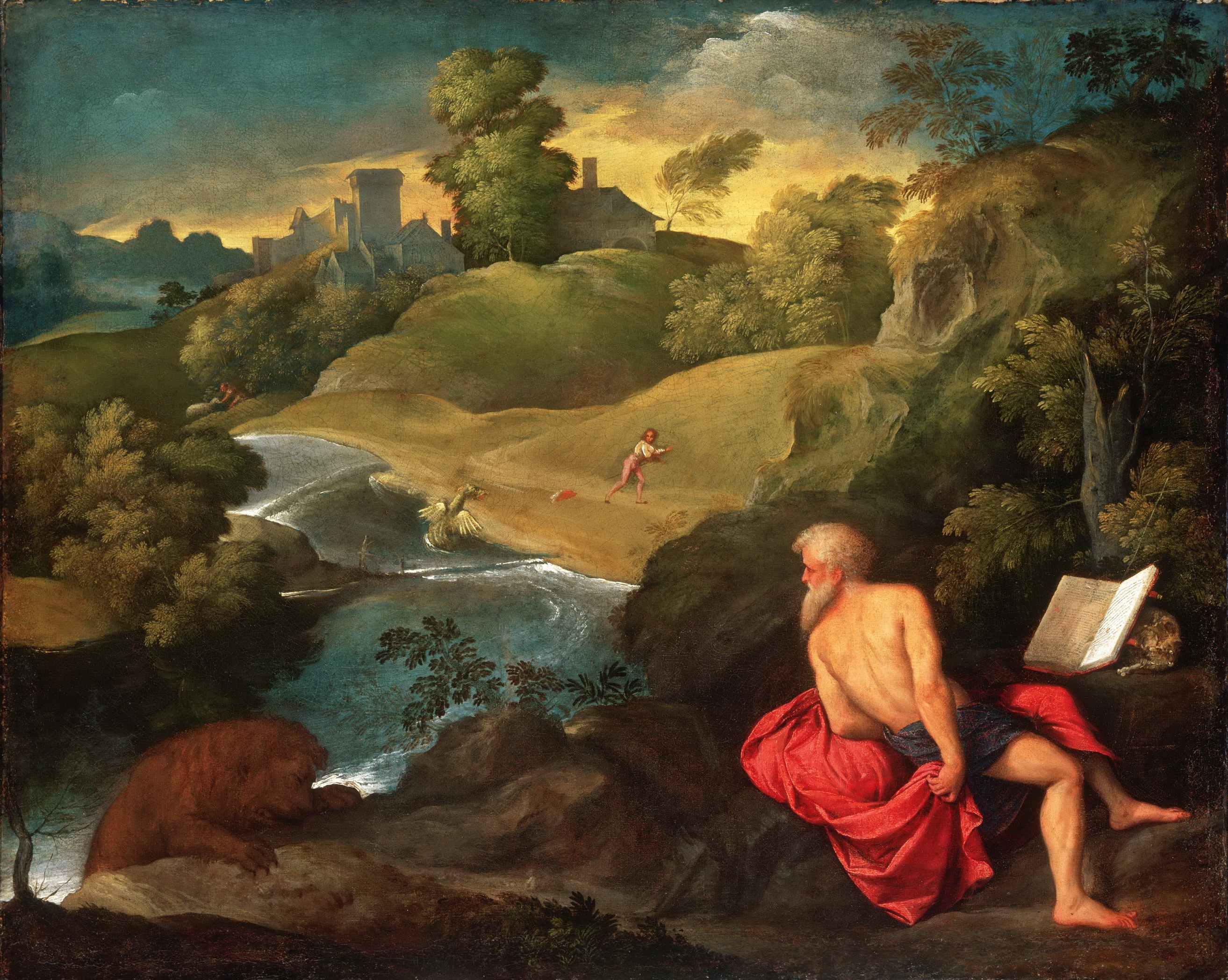 2627x2096 Filesaint Jerome In The Wilderness By Paris Bordone.jpg - St Jerome In The Wilderness Painting