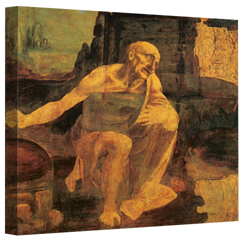 488x482 Print St. Jerome In The Wilderness By Leonardo Da Vinci On Canvas - St Jerome In The Wilderness Painting