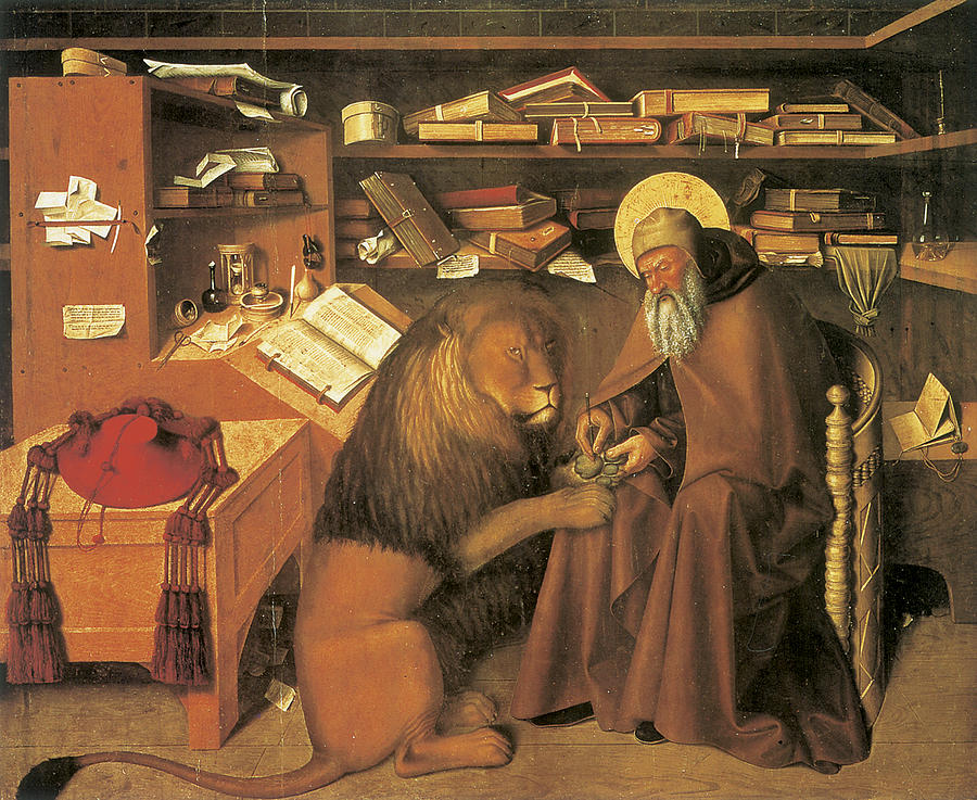 900x737 Saint Jerome In His Study Painting By Colantonio - St Jerome Painting