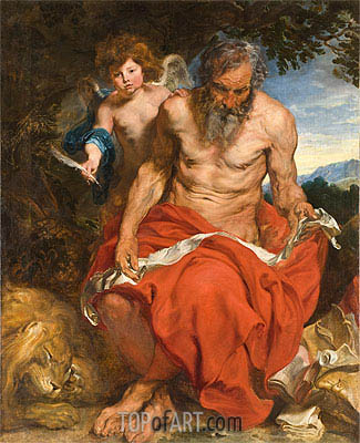 325x400 St Jerome Van Dyck Painting Reproduction 10240 Topofart - St Jerome Painting