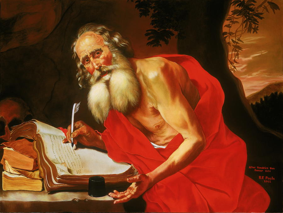 900x678 St. Jerome In The Wilderness Painting By Rebecca Poole - St Jerome Painting