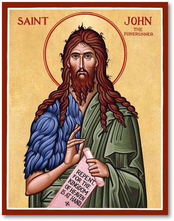 354x450 Men Saint Icons St. John The Baptist Icon Monastery Icons - St John The Baptist Painting