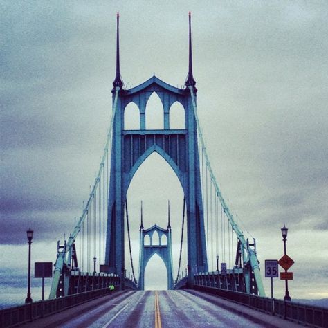 474x474 St Johns Bridge, Portland, Oregon By Michael Buchino Paint - St Johns Bridge Painting