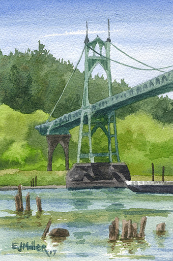 352x530 St. John's Bridge - St Johns Bridge Painting