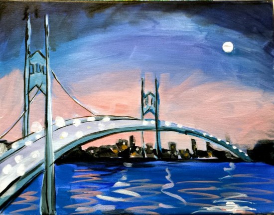 550x431 St. John's Bridge - St Johns Bridge Painting