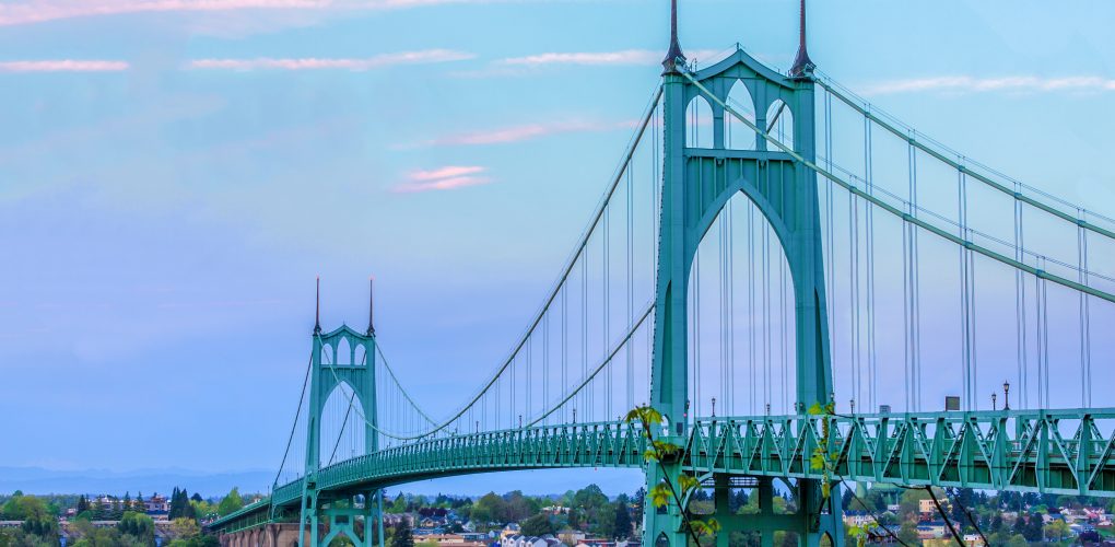 1020x500 Why Are So Many Steel Bridges Painted Green - St Johns Bridge Painting