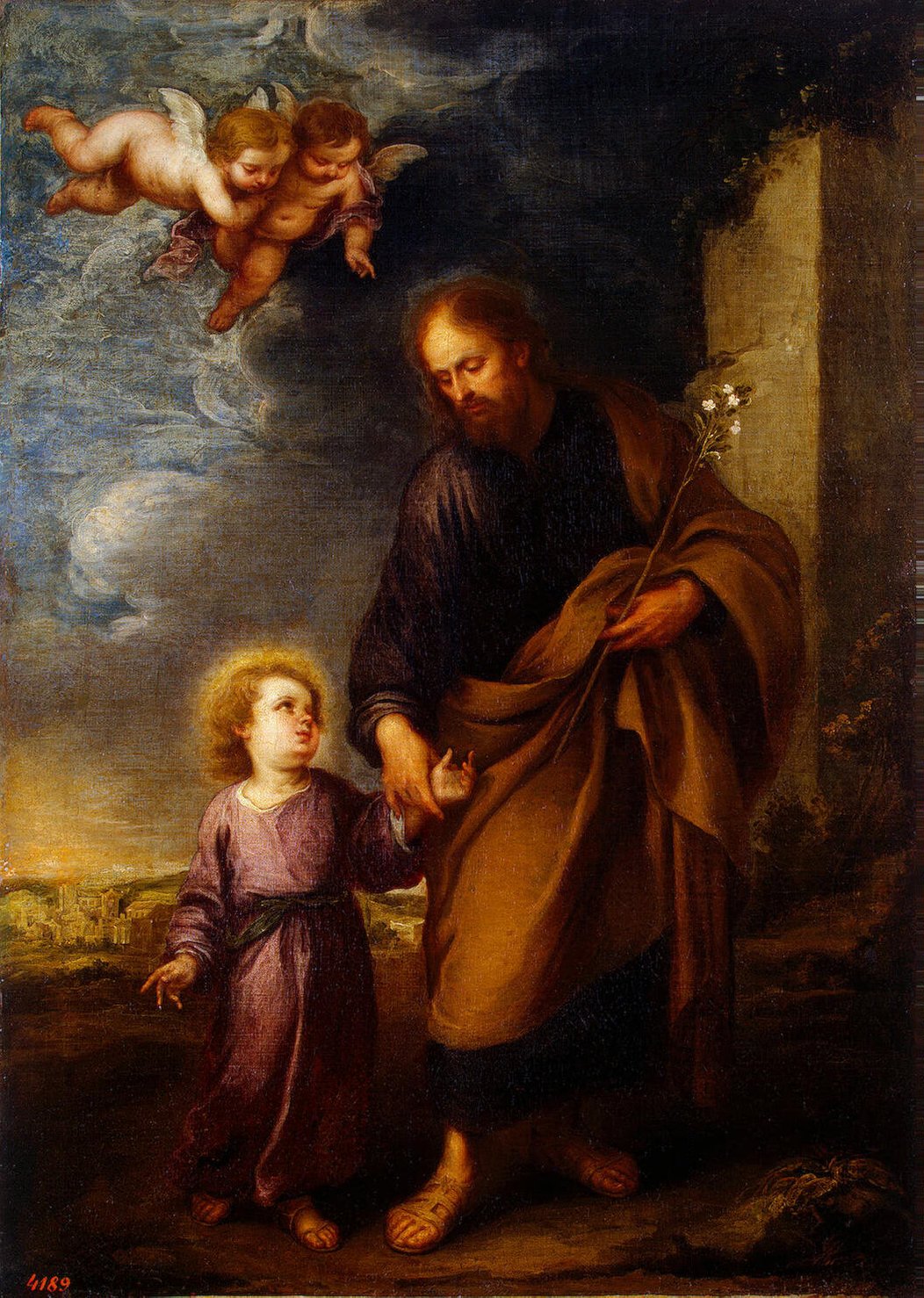 1052x1478 St Joseph Leading The Christ Child Painting Bartolome Esteban - St Joseph Painting