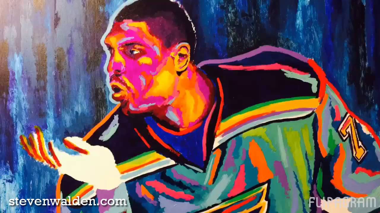 1280x720 Ryan Reaves Kiss Painting St. Louis Blues By Steven Walden - St Louis Blues Painting