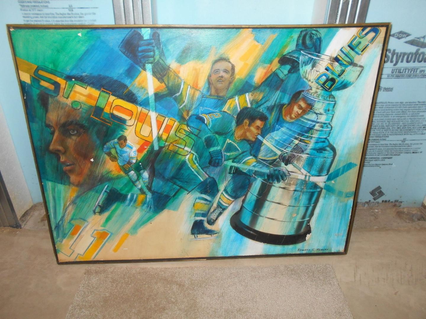 1440x1080 Vintage Original St. Louis Blues Nhl Hockey Oil Painting - St Louis Blues Painting