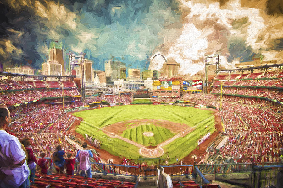 900x600 Busch Stadium St. Louis Cardinals Day Paint Photograph By David - St Louis Cardinals Painting