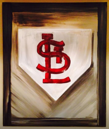 355x421 Original Brandon Warren Paintings Give. Live. Grow! - St Louis Cardinals Painting