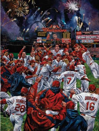 378x499 2006 St Louis Cardinals World Series Celebration Painting By Opie - St Louis Cardinals Painting