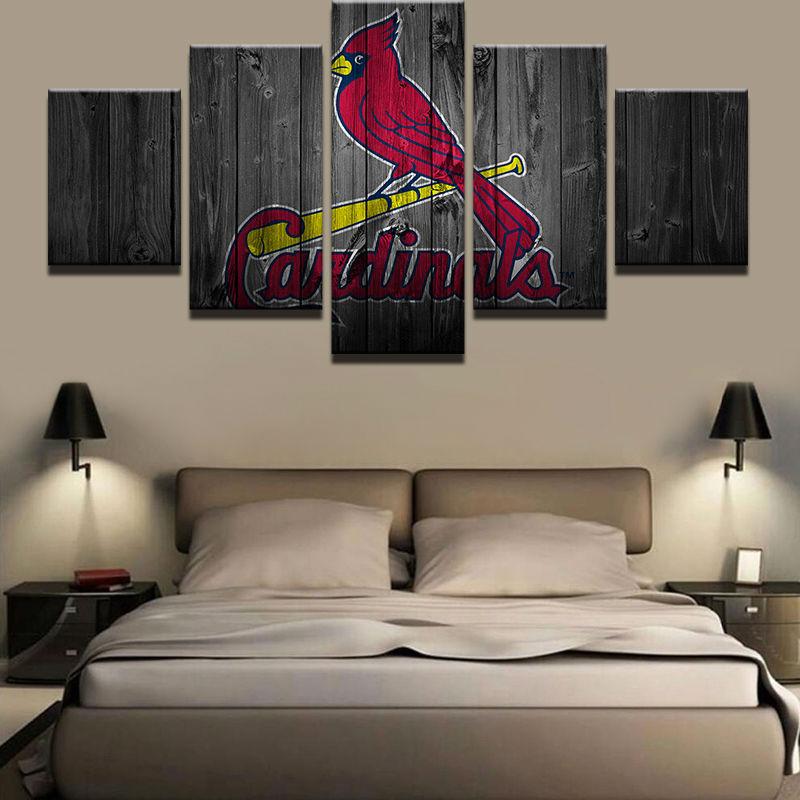 800x800 5 Piece St. Louis Cardinals Printed Canvas Paintings Wall Art Sale - St Louis Cardinals Painting