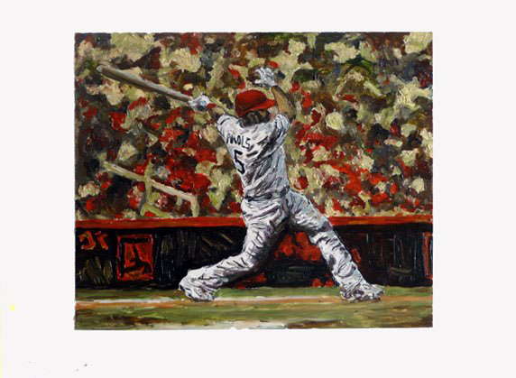 572x419 Baseball Art Albert Pujols St Louis Cardinals - St Louis Cardinals Painting