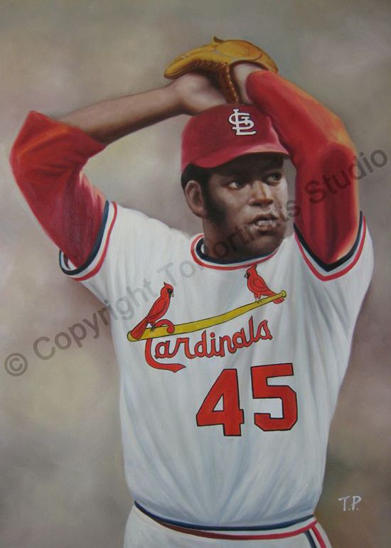 550x771 Bob Gibson, St. Louis Cardinals - St Louis Cardinals Painting