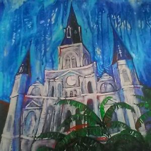 300x300 Saint Louis Cathedral Art Print By Richard Lewis Of New Orleans - St Louis Cathedral Painting