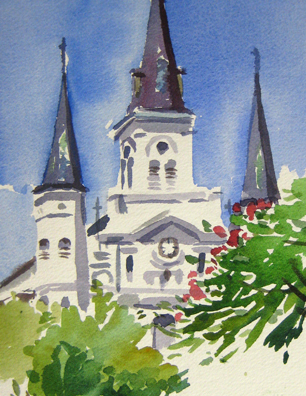 306x396 Saint Louis Cathedral - St Louis Cathedral Painting