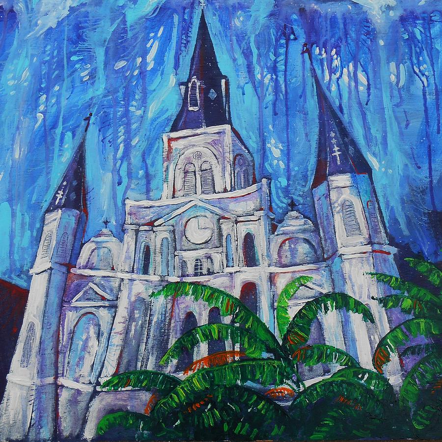 900x900 St. Louis Cathedral Painting By Richard Lewis - St Louis Cathedral Painting