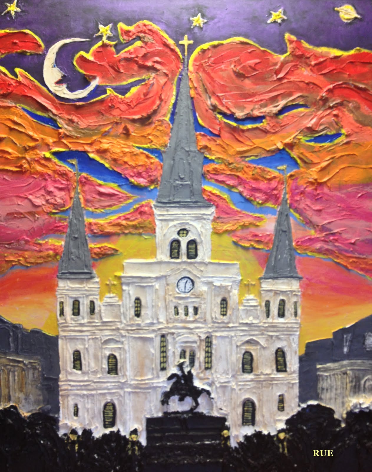 1263x1600 Stephen Rue Art New Orleans Jackson Square St. Louis Cathedral - St Louis Cathedral Painting
