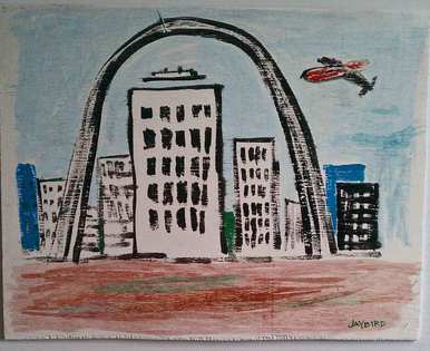 386x315 St Louis Arch Painting By St. Louis Street Artist Jaybird - St Louis Painting