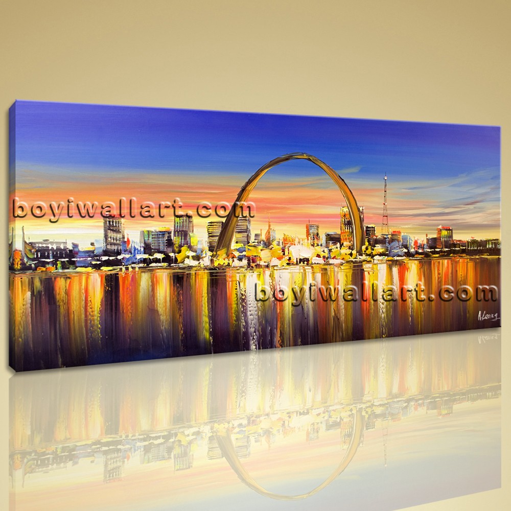 1000x1000 Large Giclee Artwork Print Of Landscape Painting Saint Louis Arch - St Louis Painting