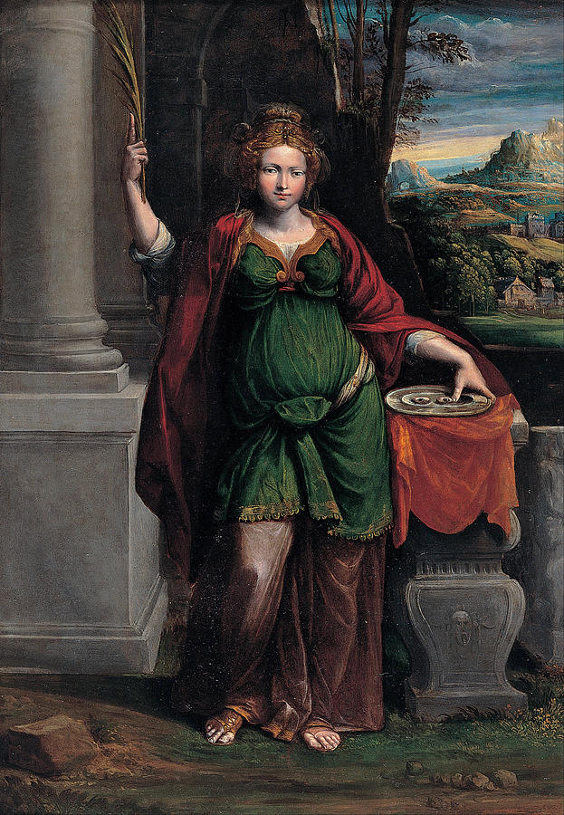 623x900 Saint Lucy Painting By Benvenuto Tisi - St Lucy Painting