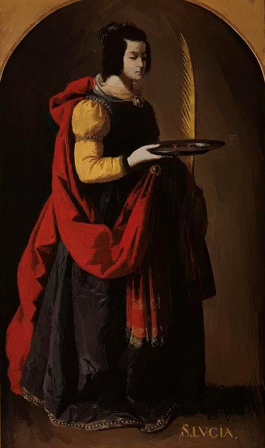 533x900 Saint Lucy Painting By Zurbaran Francisco De - St Lucy Painting