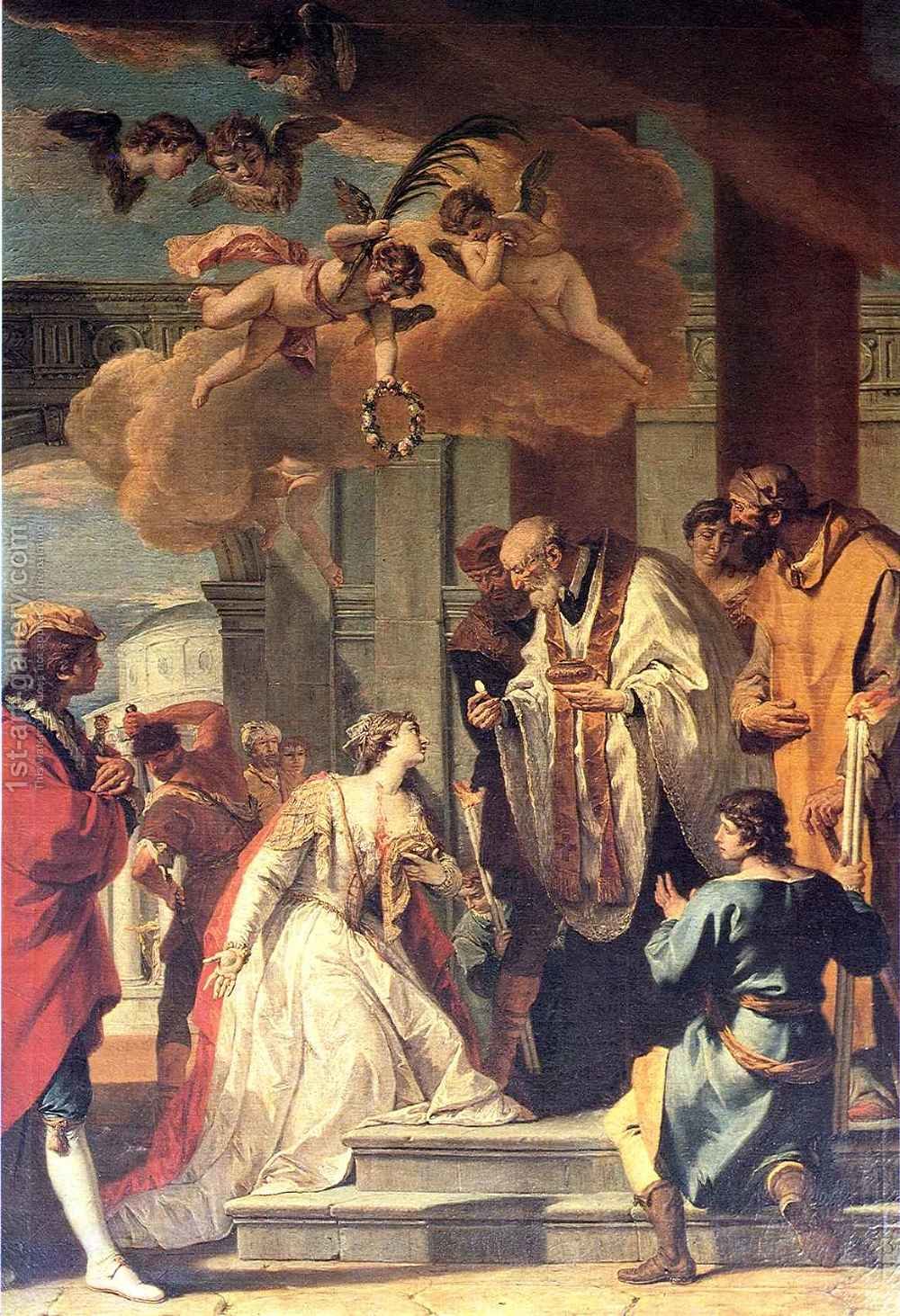 1000x1463 Communion And Martyrdom Of St Lucy Sebastiano Ricci Reproduction - St Lucy Painting